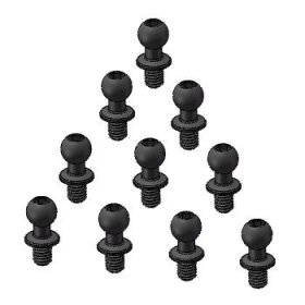 3RACING Sakura D4 Aluminum Body Post Steel 4.8mm Ball Stud L=4 (10 pcs) - 3RAC-BS4804S