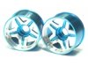 Kyosho Mini-Z MR-02 (MM) /Kyosho Mini-Z MR-02 (RM) /Kyosho Mini-Z MR-015 Aluminum Front Rim 5 Spoke 2 Tones+2.5 Offset - Light Blue Color - 3Racing MR02-FP25/LB