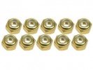 3RACING 4mm Aluminum Lock Nuts (10 Pcs) - Gold - 3RAC-N40/GO