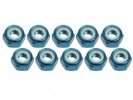 3RACING 4mm Aluminum Lock Nuts (10 Pcs) - Light Blue - 3RAC-N40/LB