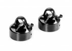 XRAY 358054 XB8 Aluminum Shock Cap Nut with Vent Hole - Black Coated (2)