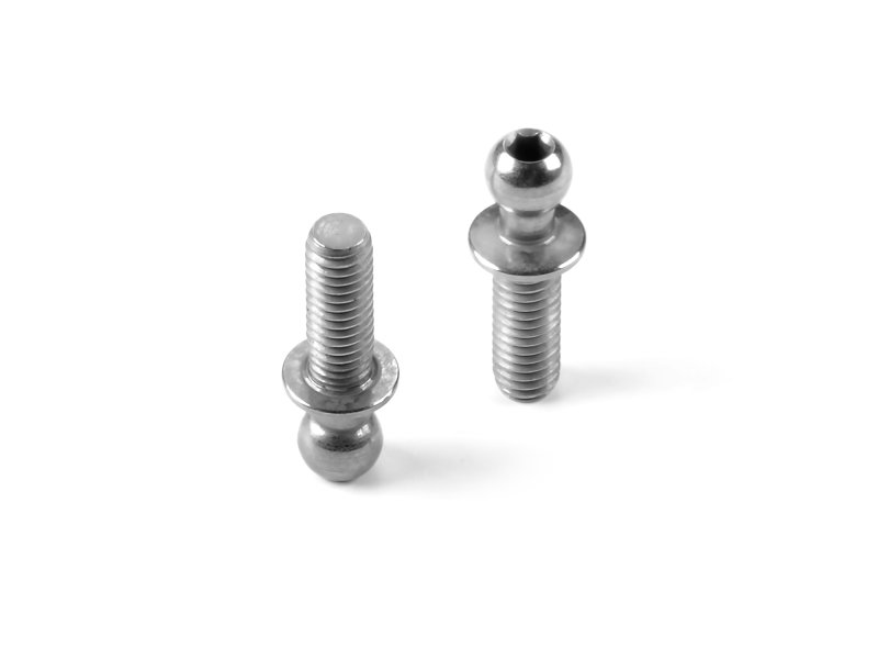 XRAY XR-372638 Hard Steel Ball END 3.7MM With 8mm Thread - Nickel Coated (2)