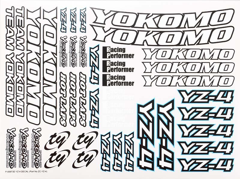 Yokomo ZC-YZ-4A Decal sheet for YZ-4