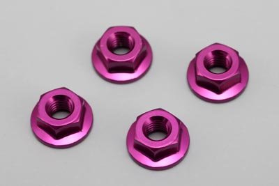 Yokomo ZC-N4FPA M4 Aluminum Flange Serration Nut Purple