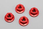 Yokomo ZC-N4FRA M4 Aluminum Flange Serration Nut Red