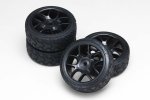 Yokomo ZR-144TPM Medium Narrow Radial Tires Type-Y (Pre-mounted/Glued/4pcs)